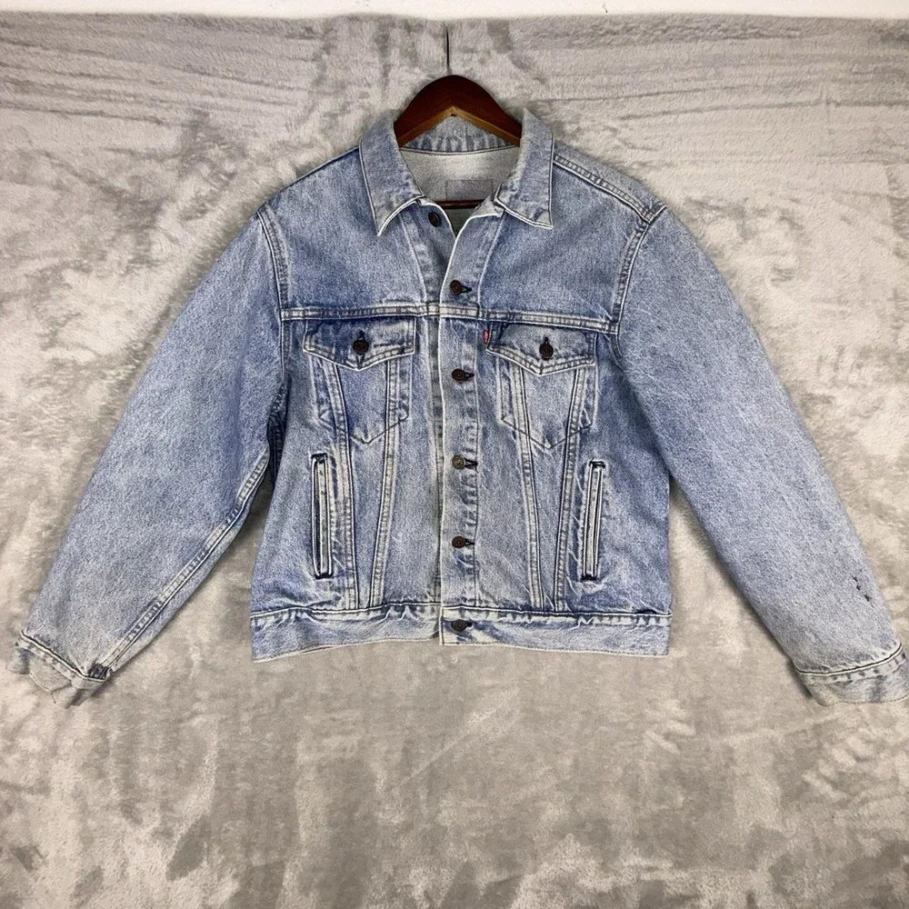 Levis Denim Jean Jacket‎ Trucker Mens Large 42R Made In USA Vintage 70506